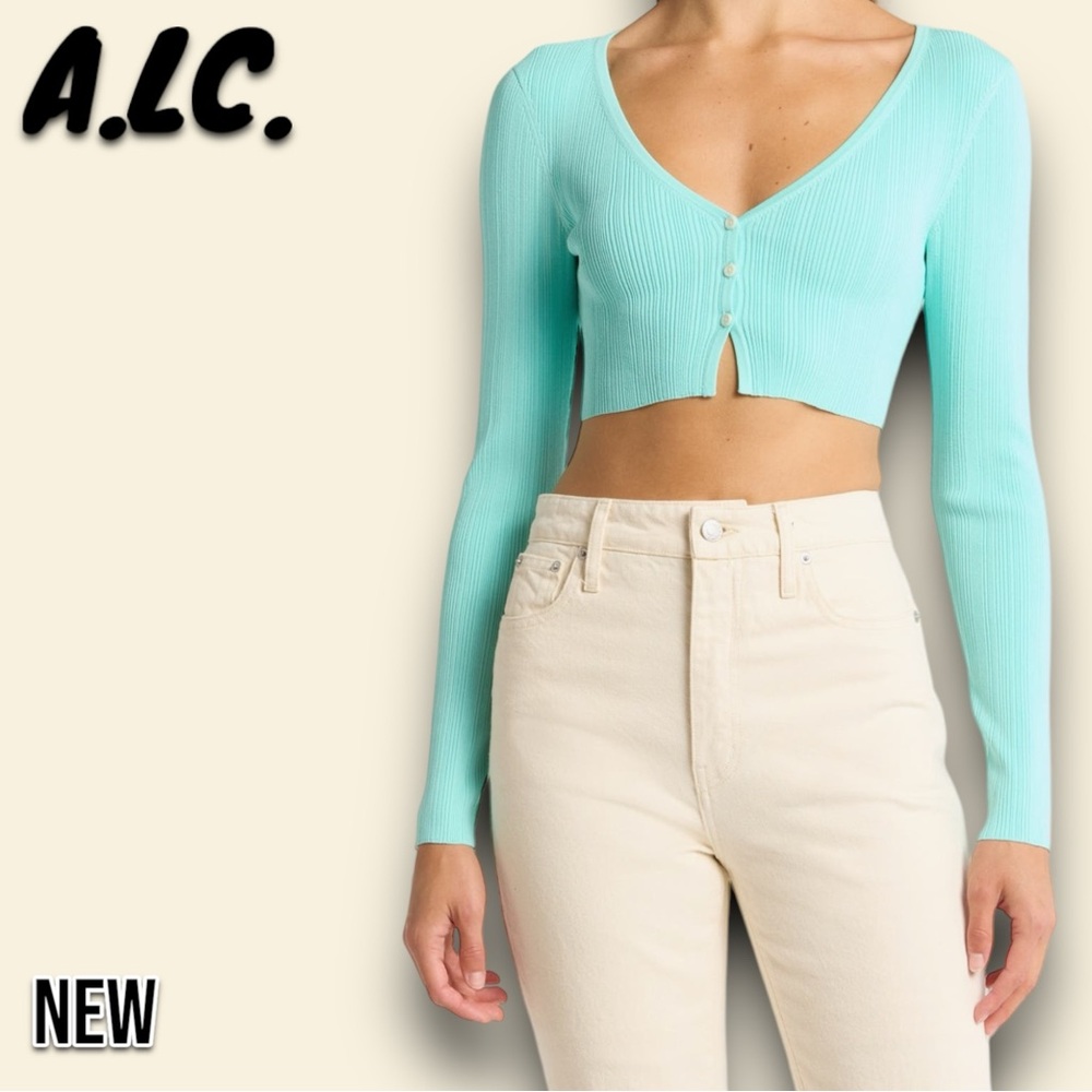 New A.L.C. Hallie II Rib Crop Cardigan